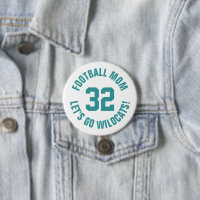 Teal and White Football Mamma Jersey Number