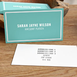 Teal and White Gräns Fantastisk Person Simple Visitkort