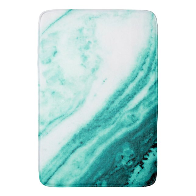Teal and White Marble Badrumsmatta (Framsidan (Vertikal))
