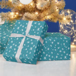 Teal and White Stars Helgdag Presentpapper<br><div class="desc">Den här festliga helgdag som omsluter pappra har en teal och vit hand plockade-stjärnor mönster. Det är perfekt till jul- eller Hanukkah-gåvor.</div>