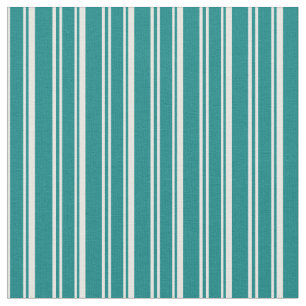 Teal and White Stripe Mönster Tyg