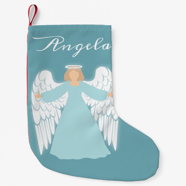 Teal Angel Liten Julstrumpa (Framsidan)