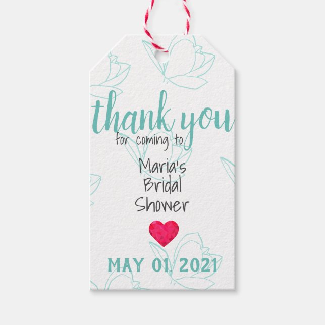 Teal Anpassade Möhippa Märkre med Twine Presentetikett (Framsidan)