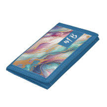 Teal Aqua Blue Lila Rosa Guld Marble Art Mönster