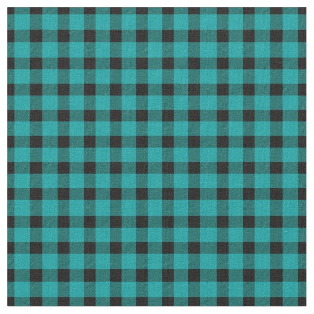 Teal/Aqua Buffalo Land Lumberjack-pålägg Tyg (Närbild)