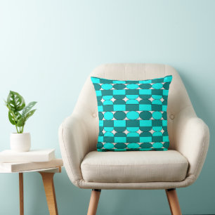 Teal Aqua Geometric Kudde