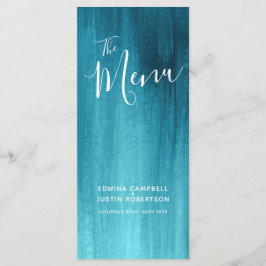 Teal aqua modern, graderad bröllop-menyrackspaket meny