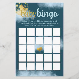 Teal Aqua och Guld Baby Bingo Baby Shower Game
