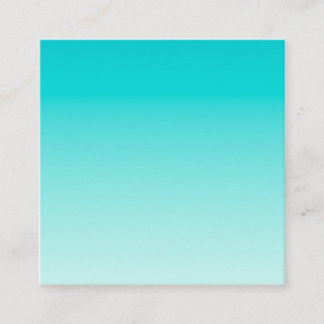 Teal aqua-övertoning fyrkantigt visitkort (Framsida)