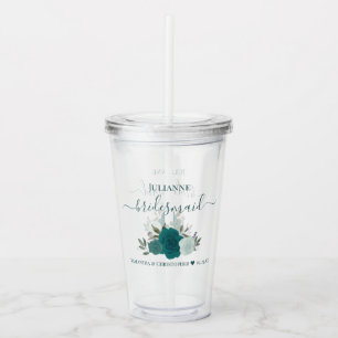 Teal & Aqua Ro Elegant Bridesmaid Bröllop Take Away Mugg