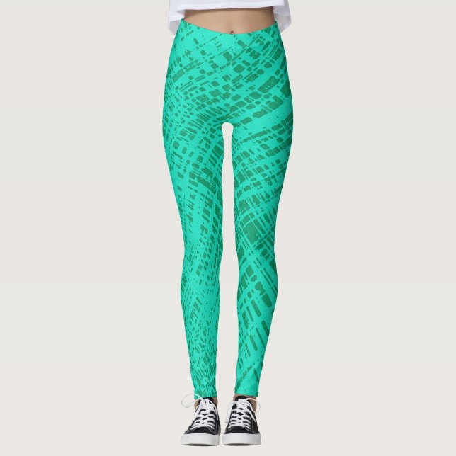 Teal Aqua Twist Leggings (Framsida)