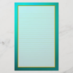 Teal Aquamarine-Bra Lintrad stationeri Brevpapper