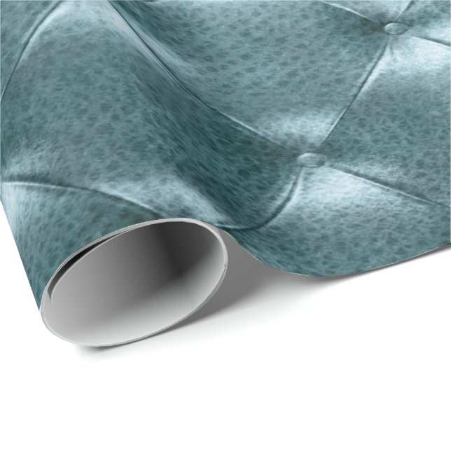 Teal Aquatic Luxury Opulent Tusted Leather VIP Presentpapper (Rullad Hörn)