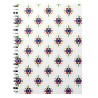 Teal Arabic Patterned Spiral Anteckningsbok