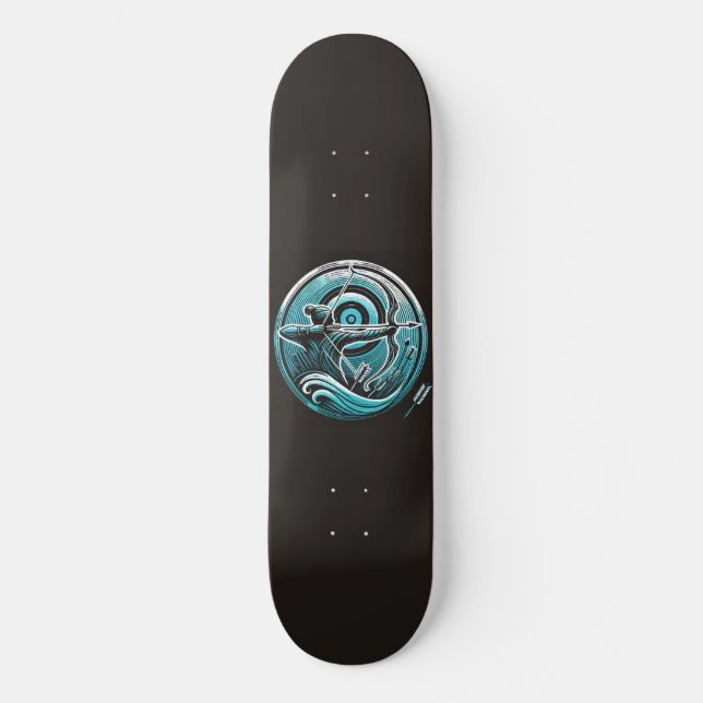 Teal Archer Mini Skateboard Bräda 18,5 Cm (Framsida)