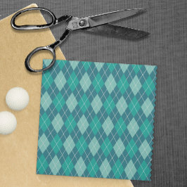 Teal Argyle Knitting Mönster av Blue-Grönt Diamond Tyg