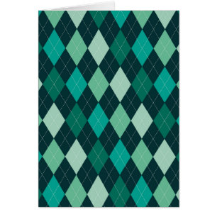 Teal argyle mönster hälsningskort