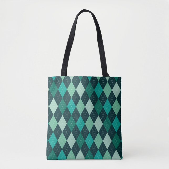 Teal argyle mönster tygkasse (Framsida)