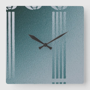 Teal Art nouveau, Charles Mackintosh, ro design el Fyrkantig Klocka