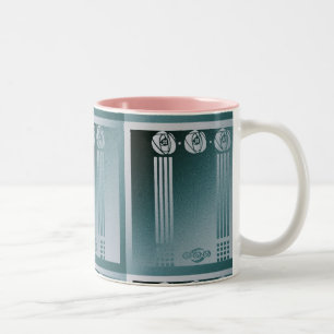 Teal Art nouveau, Charles Mackintosh, ro design el Två-Tonad Mugg