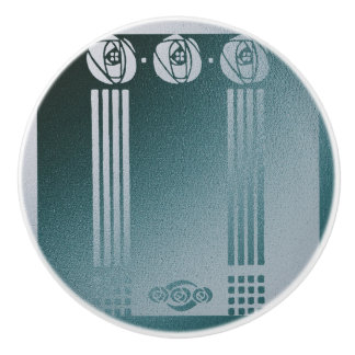 Teal Art nouveau, Ronnie C Mackintosh, ro design Knopp