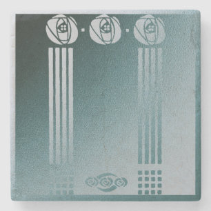 Teal Art nouveau, Ronnie C Mackintosh, ro design Stenunderlägg