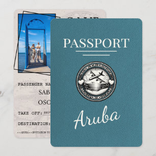 Teal Aruba Passport sparar datumet Spara Datumet