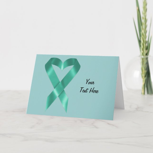 Teal Awareness Ribbon (anpassadet) Kort (Framsida)