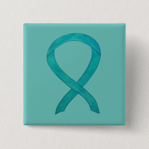 Teal Awareness Ribbon Anpassningsbar Art Lapel Pin Knapp