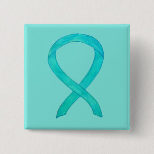 Teal Awareness Ribbon Anpassningsbar Art Lapel Pin Knapp