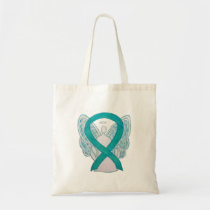 Teal Awareness Ribbon Anpassningsbar Tote Bag Tygkasse