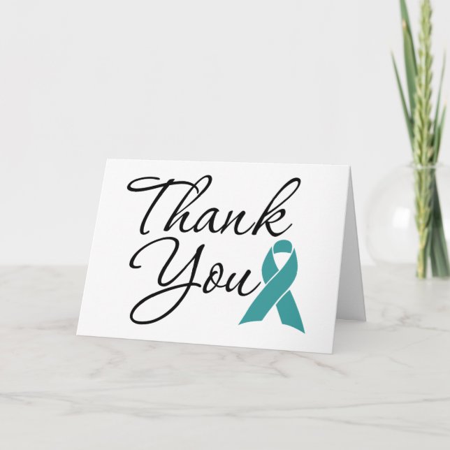 Teal Awareness Ribbon Tack Kort (Framsida)