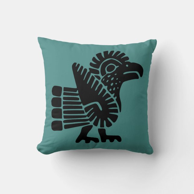 Teal Aztec Pillow with Tupp Motif Kudde (Framsida)