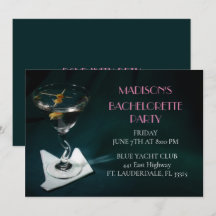 Teal Bachelorette Martini Brudens sida