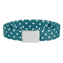 Teal Background med White Polka dots
