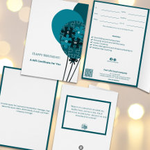 Teal Balloon SMB Grattis på födelsedagen Gift Cert