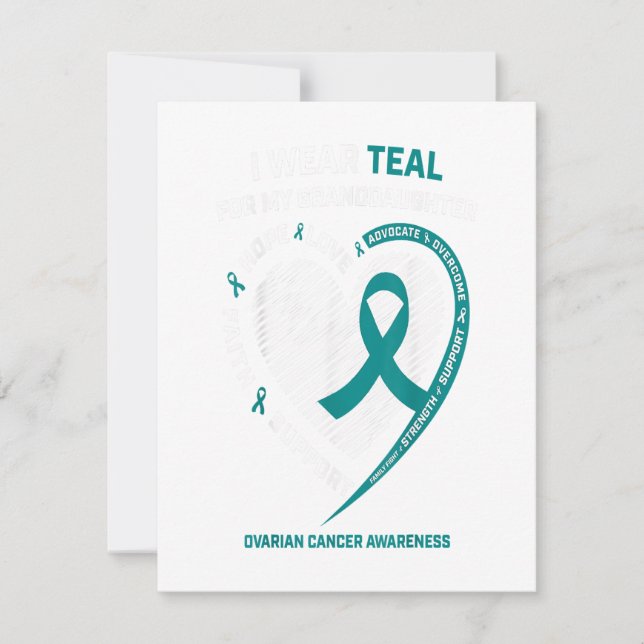 Teal Band Ovarian Cancer Medvetenhet Gåvor Inbjudningar (Framsida)