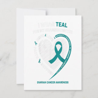 Teal Band Ovarian Cancer Medvetenhet Gåvor Inbjudningar