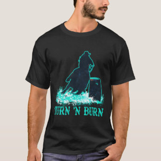 Teal Barrel Racer Turn 'n Burn Rodeo Tin can Chase T Shirt