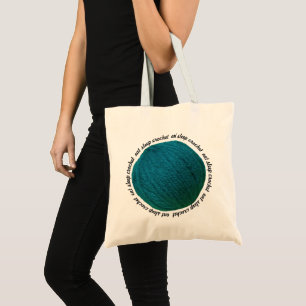 Teal båtar av typen Eat Ssov Crochet Yarn Boll Tygkasse