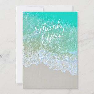 Teal Beach Photo, Personalize Message & Namn Tack Kort