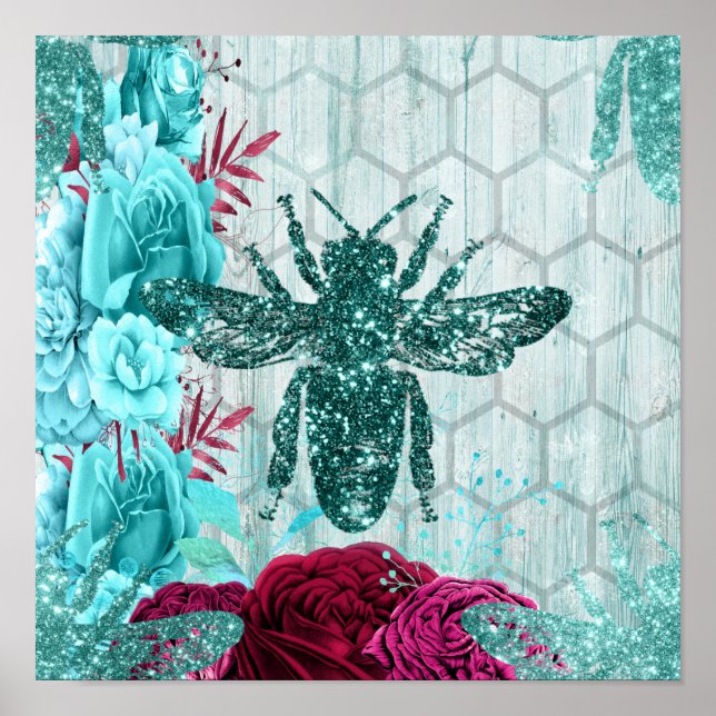 Teal Bee Poster (Framsidan)