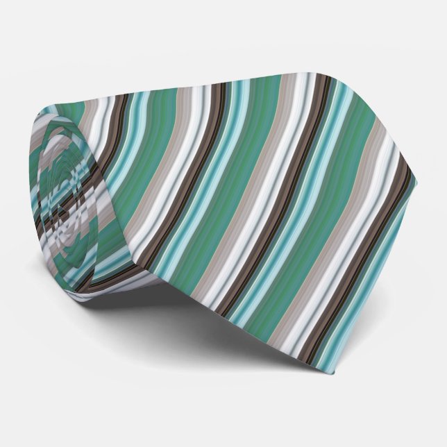 Teal/Beige Stripe Mönster Slips (Rullad)