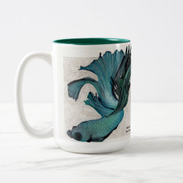 Teal Betta Fish Personalize Large Coffee Mugg