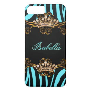 Teal Blå Guld Brons Tiara Krona Zebra
