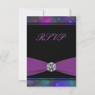 Teal Blå Lila Quinceanera RSVP OSA Kort