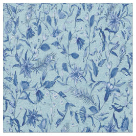 Teal Blåa blommor på skulpturer som odlats på bakg Tyg