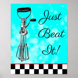 Teal, Black and Red Beatt det signerar Poster