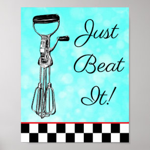 Teal, Black and Red Beatt det signerar Poster