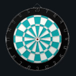 Teal Black and White Darttavla<br><div class="desc">Teal Black and White Dart Board</div>